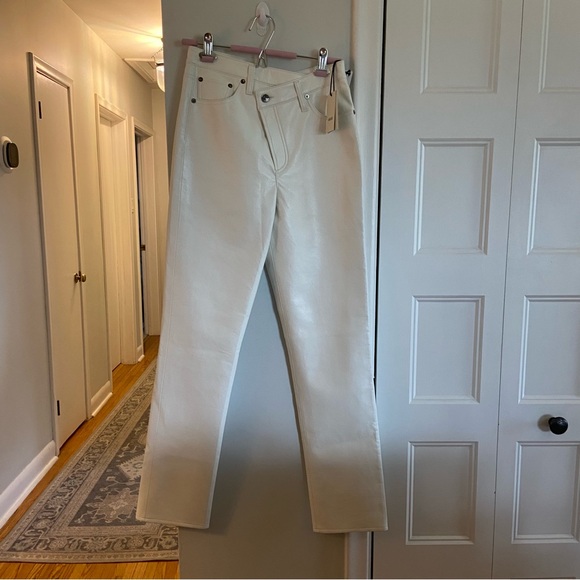 NWT AGOLDE recycled leather cross cross pant straight - Picture 12 of 14